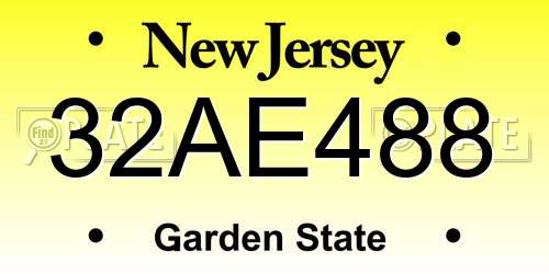 32AE488 New Jersey License Plate