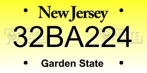 32BA224 New Jersey License Plate