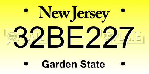 32BE227 New Jersey License Plate