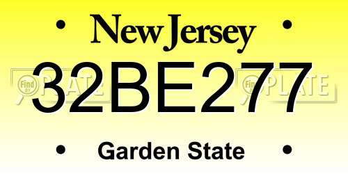 32BE277 New Jersey License Plate