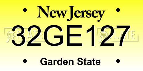 32GE127 New Jersey License Plate