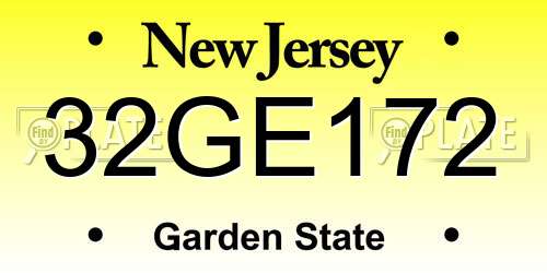 32GE172 New Jersey License Plate
