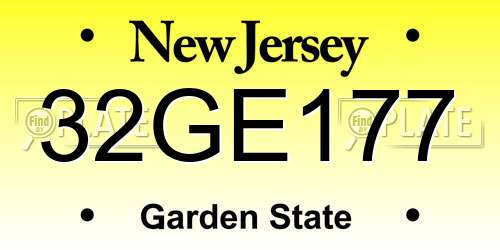 32GE177 New Jersey License Plate