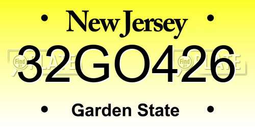 32GO426 New Jersey License Plate