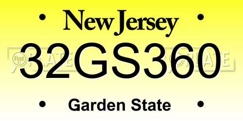 32GS360 New Jersey License Plate