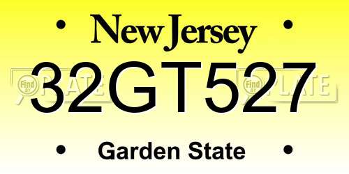 32GT527 New Jersey License Plate