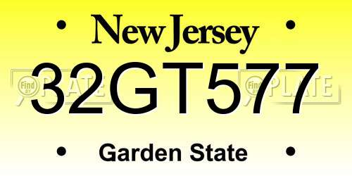 32GT577 New Jersey License Plate