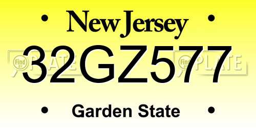 32GZ577 New Jersey License Plate