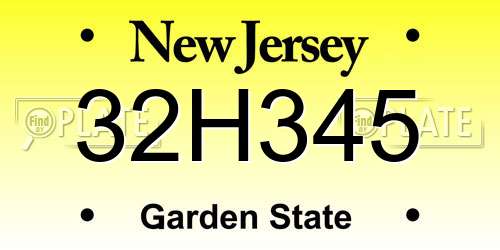 32H345 New Jersey License Plate