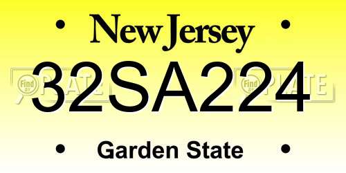 32SA224 New Jersey License Plate