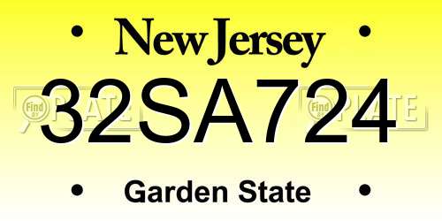 32SA724 New Jersey License Plate