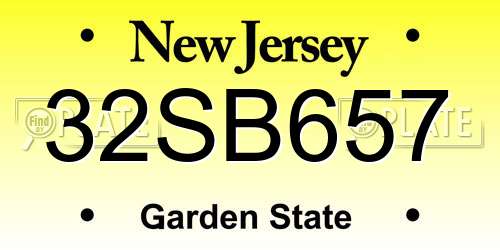 32SB657 New Jersey License Plate