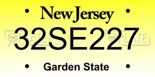 32SE227 New Jersey License Plate