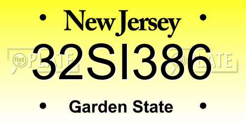 32SI386 New Jersey License Plate