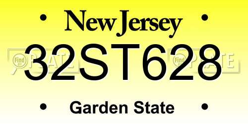 32ST628 New Jersey License Plate