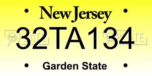 32TA134 New Jersey License Plate