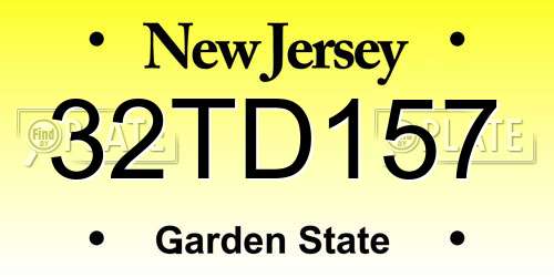 32TD157 New Jersey License Plate