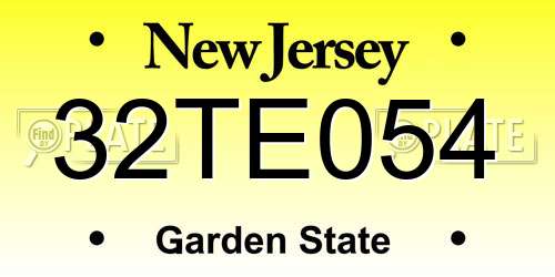 32TE054 New Jersey License Plate