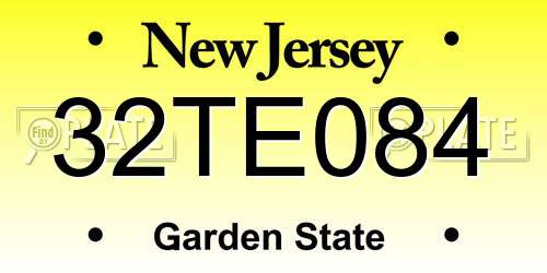 32TE084 New Jersey License Plate