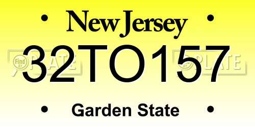 32TO157 New Jersey License Plate