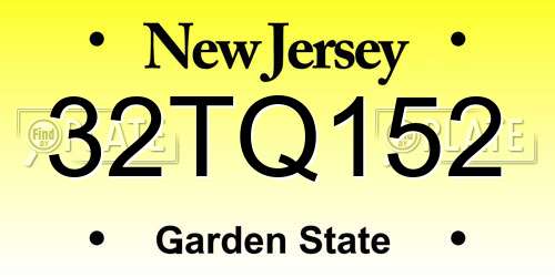 32TQ152 New Jersey License Plate