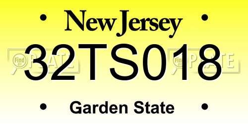 32TS018 New Jersey License Plate