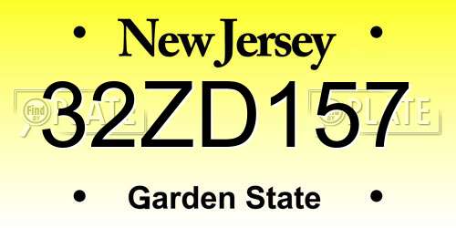 32ZD157 New Jersey License Plate