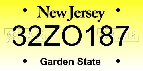 32ZO187 New Jersey License Plate