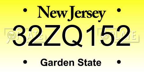 32ZQ152 New Jersey License Plate