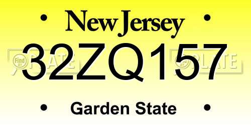 32ZQ157 New Jersey License Plate