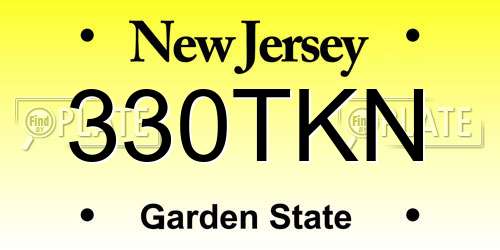 330TKN New Jersey License Plate