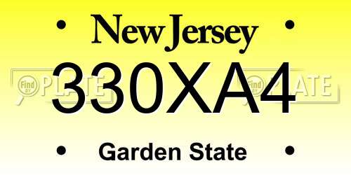 330XA4 New Jersey License Plate
