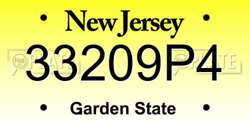 33209P4 New Jersey License Plate