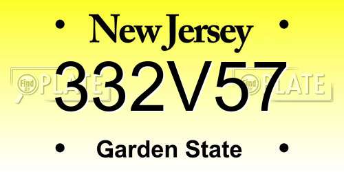 332V57 New Jersey License Plate