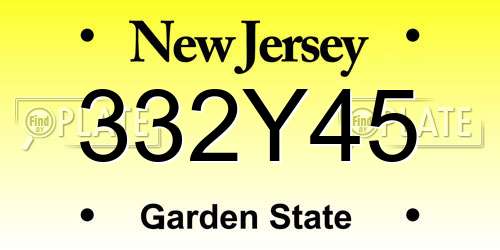 332Y45 New Jersey License Plate