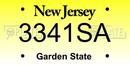 3341SA New Jersey License Plate