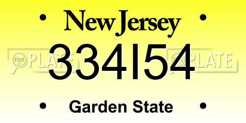 334I54 New Jersey License Plate