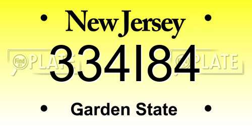 334I84 New Jersey License Plate