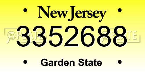 3352688 New Jersey License Plate