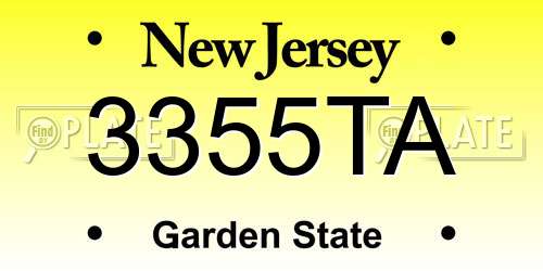 3355TA New Jersey License Plate
