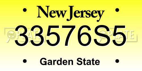 33576S5 New Jersey License Plate