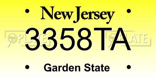3358TA New Jersey License Plate