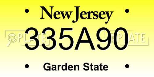 335A90 New Jersey License Plate