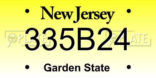 335B24 New Jersey License Plate