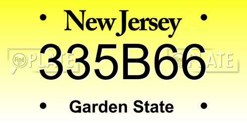 335B66 New Jersey License Plate