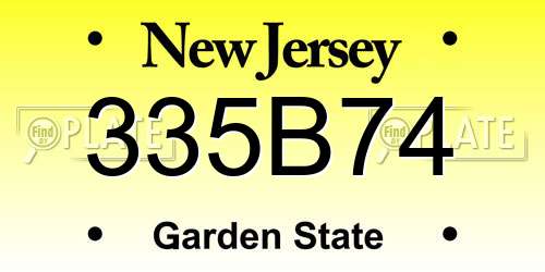 335B74 New Jersey License Plate