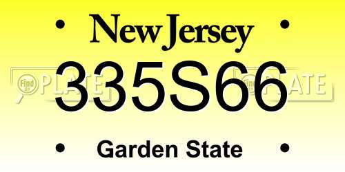 335S66 New Jersey License Plate