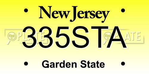 335STA New Jersey License Plate