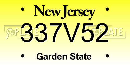 337V52 New Jersey License Plate
