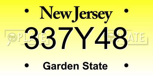 337Y48 New Jersey License Plate